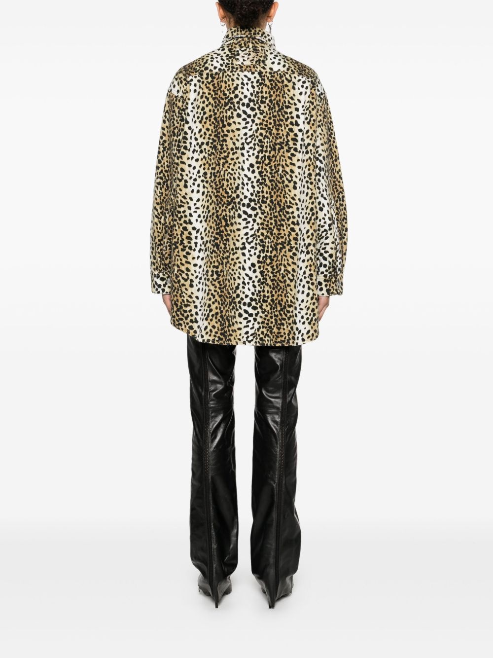 leopard-print overshirt - 4