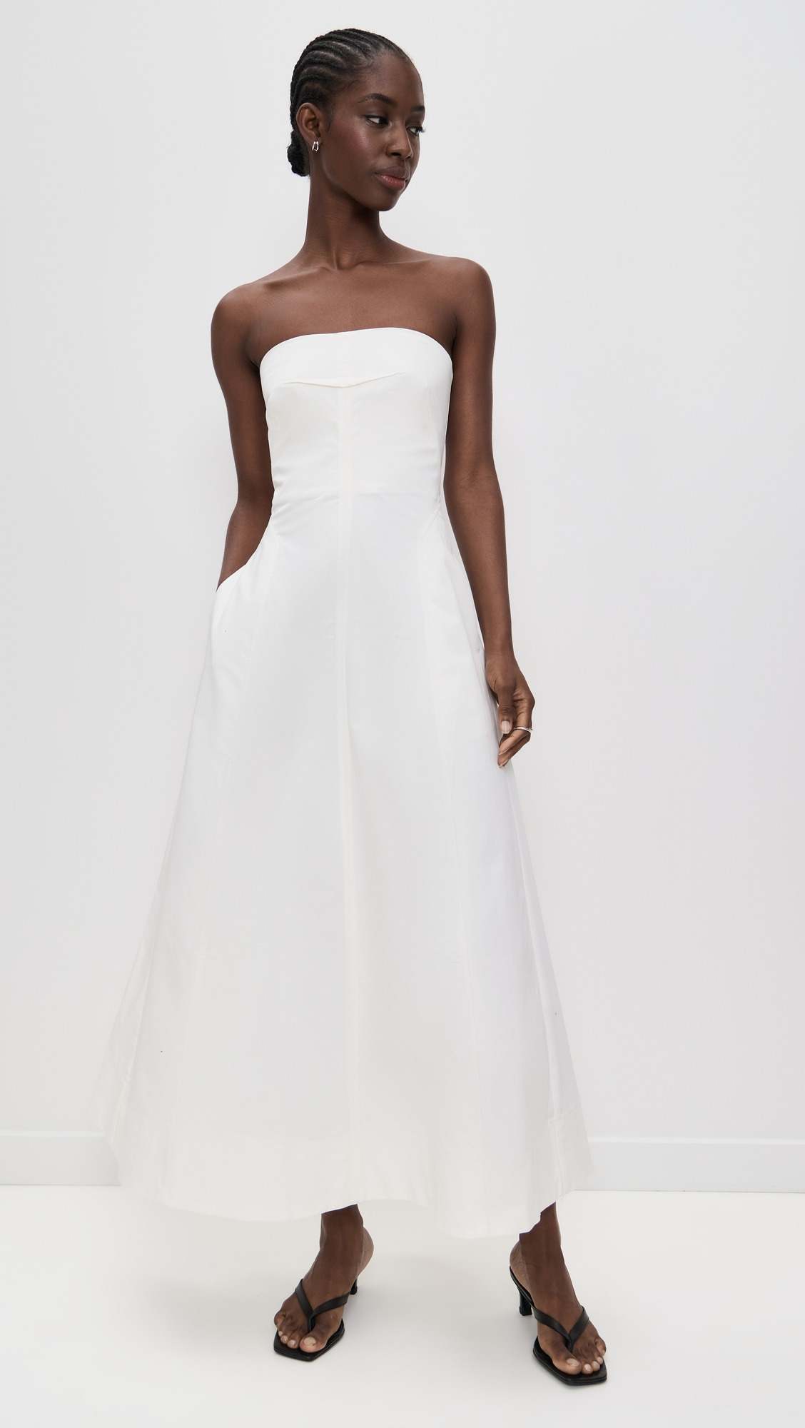 Sculpted Cotton Strapless Dress - 4