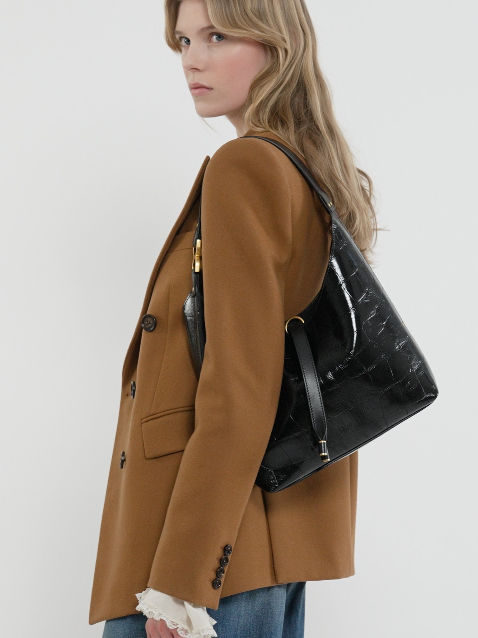 SMALL MARCIE HOBO BAG IN CROCO-EFFECT LEATHER - 4