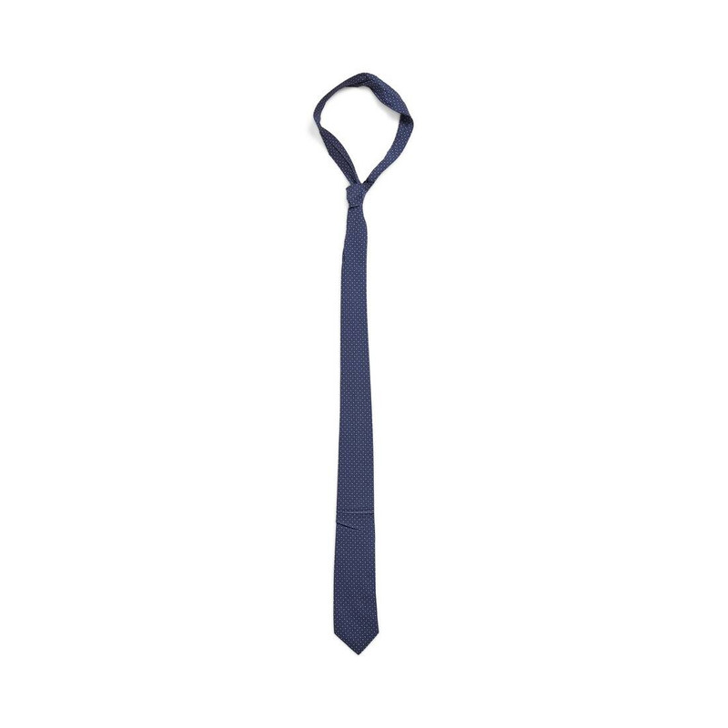 Men's Tie  in Dark Blue/white 1