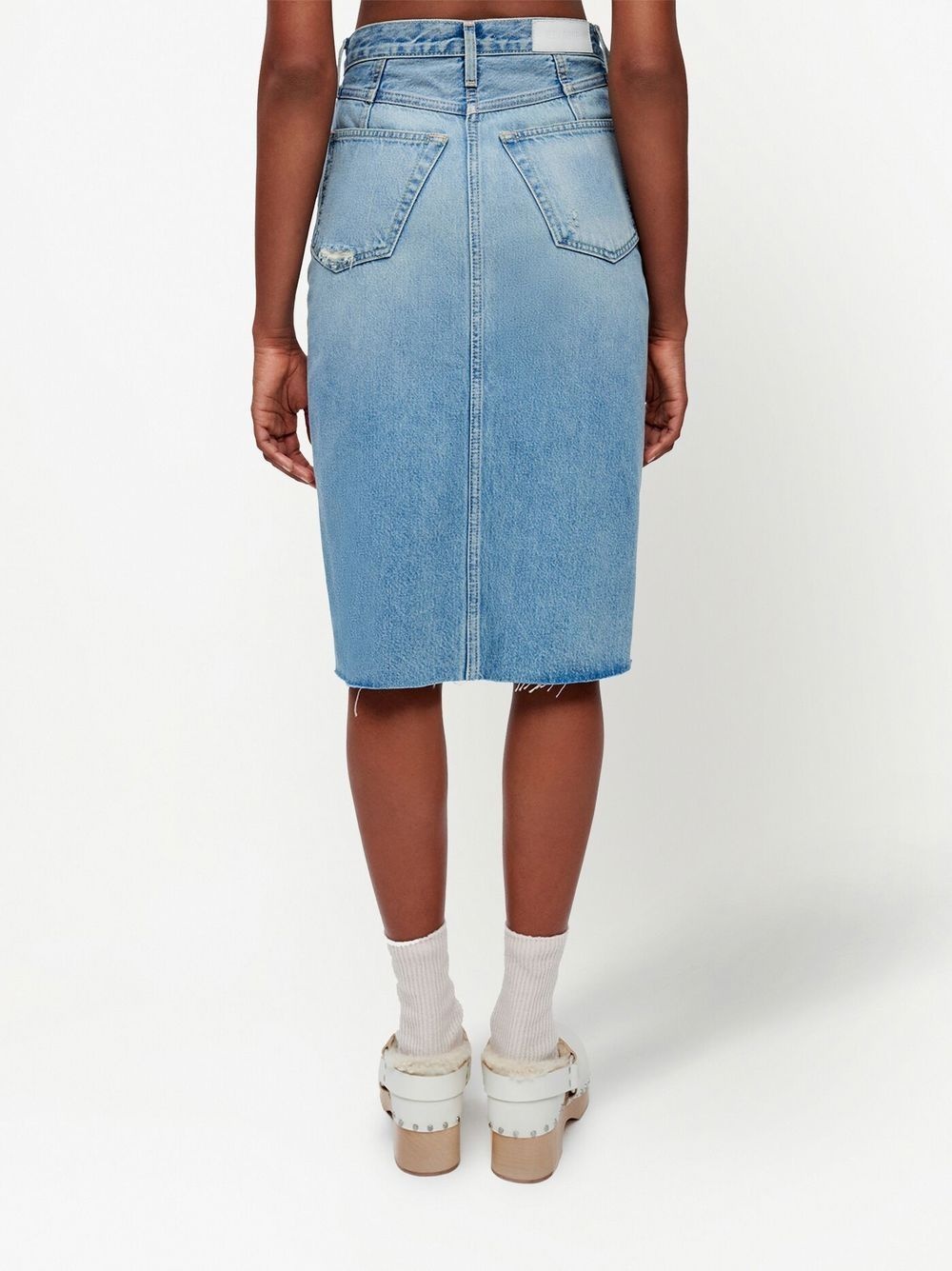 organic cotton midi denim skirt - 4