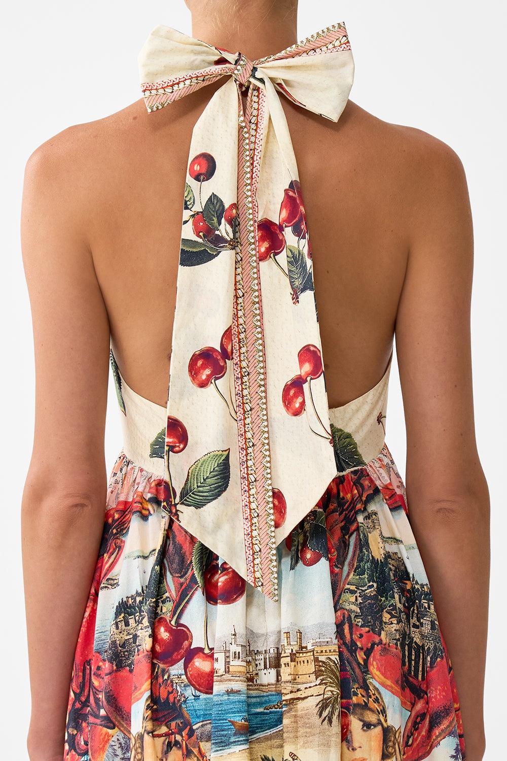 RUFFLE HEM HALTER DRESS - 6