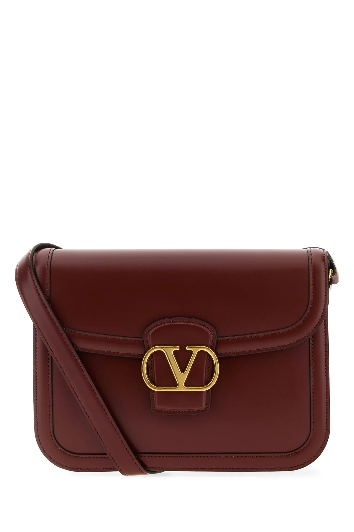 Burgundy leather 9TO5 shoulder bag - 1