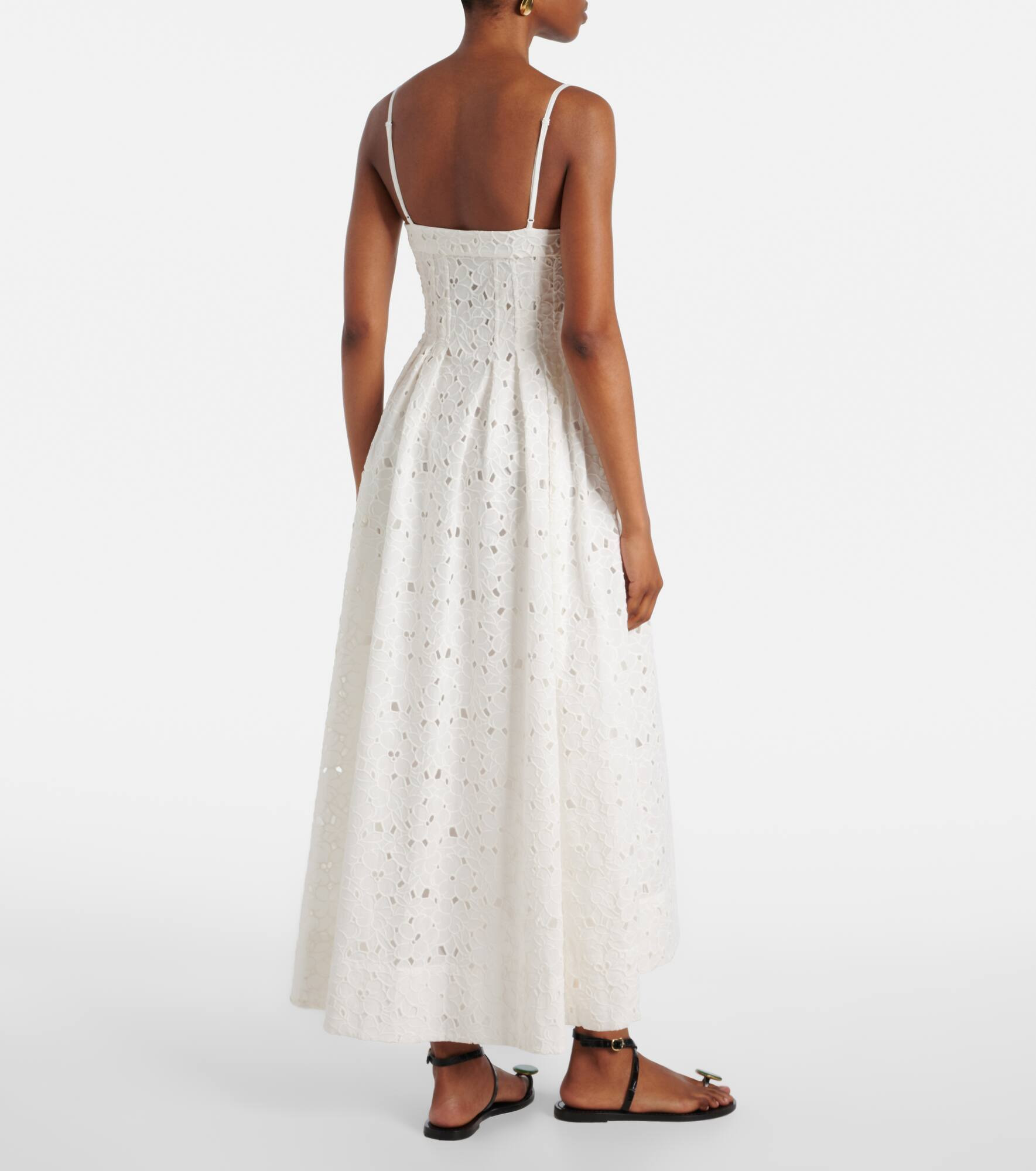 Kittiya broderie anglaise cotton midi dress - 3