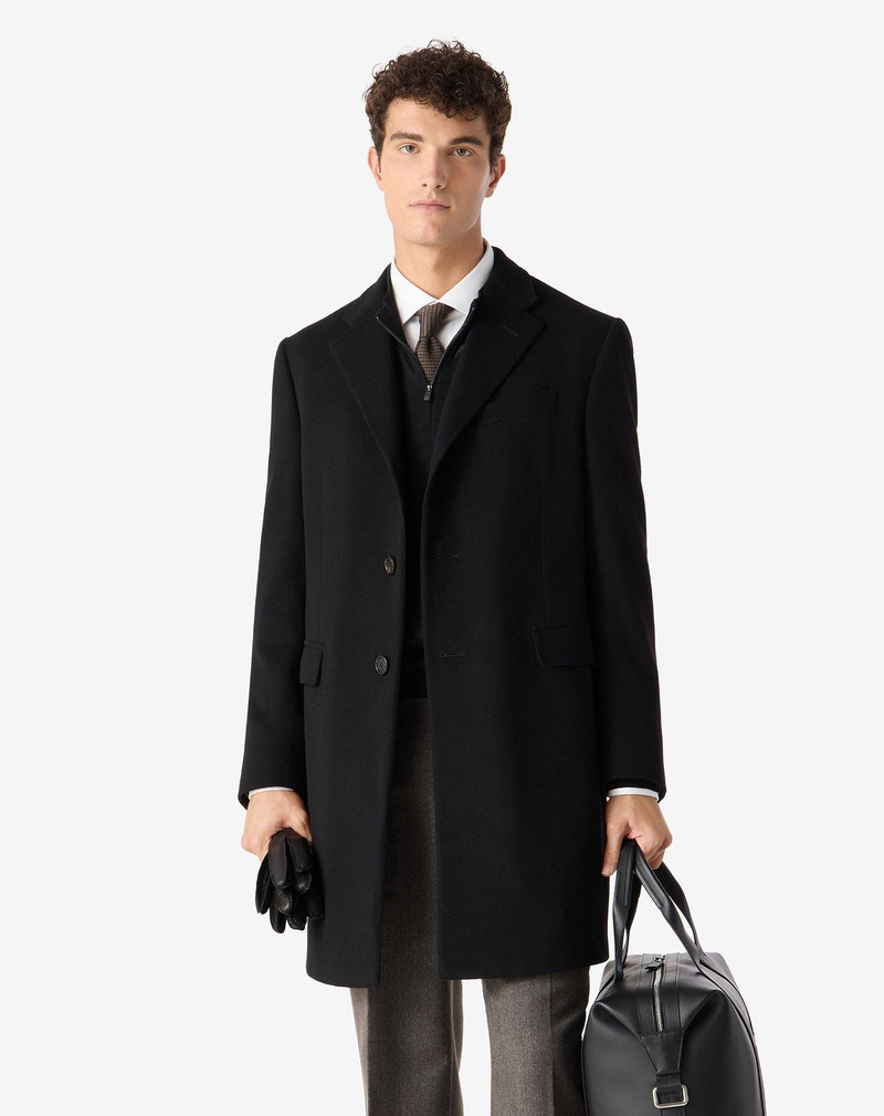 CORNELIANI Black pure wool beaver coat outlook