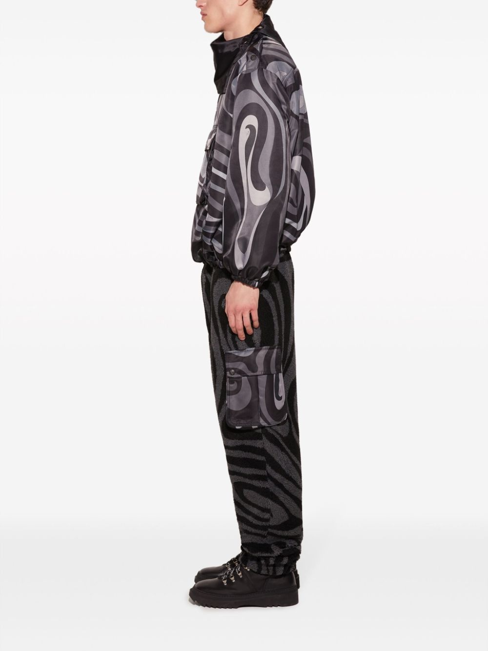 Marmo-print windbreaker - 3