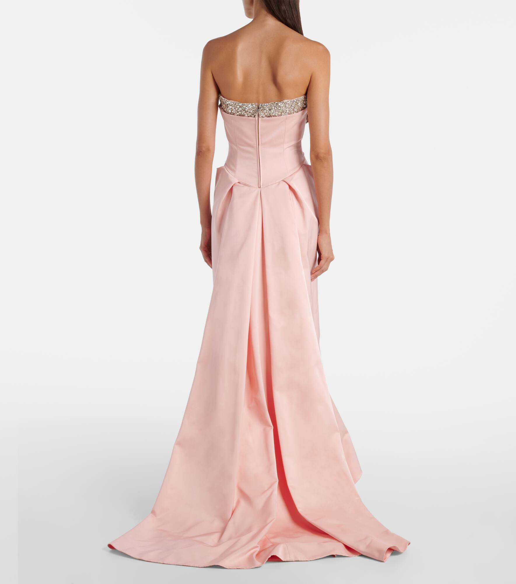 Crystal-embellished duchess satin gown - 3