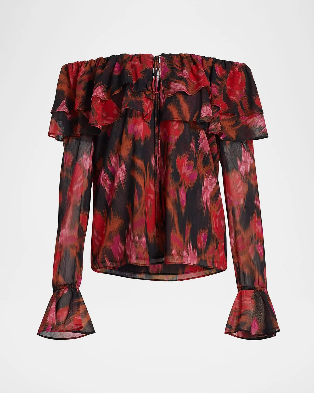 Patsy Floral Chiffon Off-Shoulder Top - 1