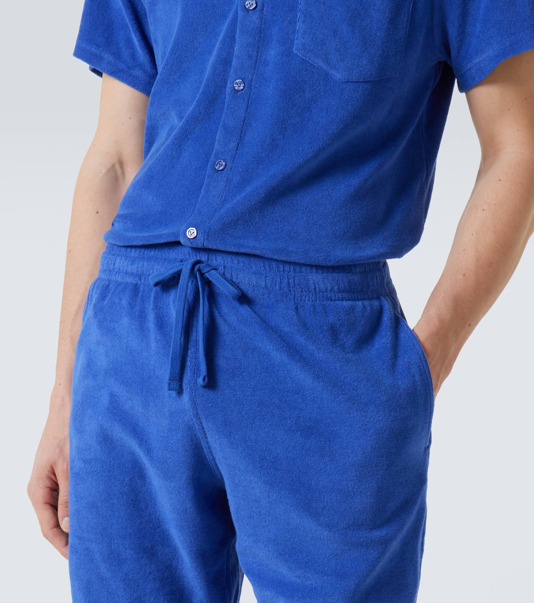 Cotton-blend terry Bermuda shorts - 5