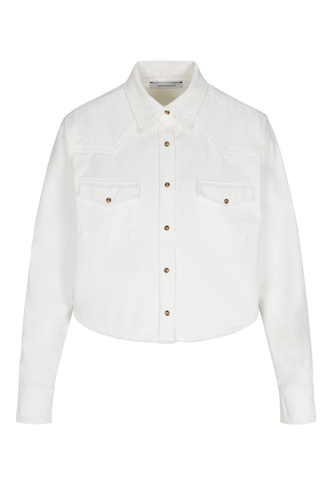 SOPHIA DENIM CROPPED WESTERN BUTTON DOWN - 2