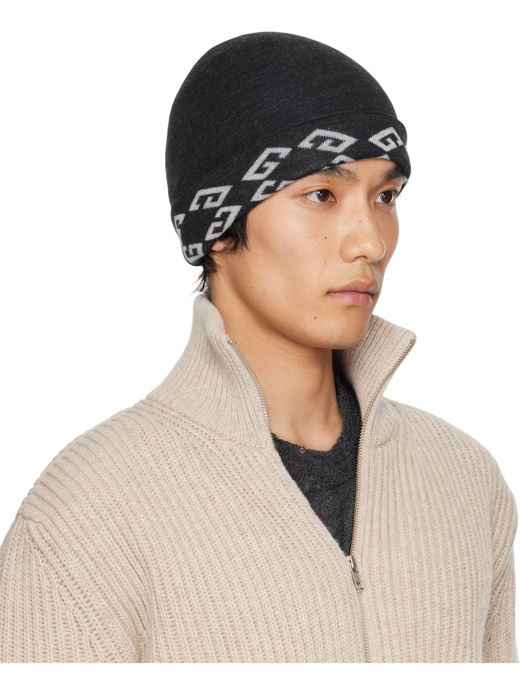 Gray Monogram 1972 Reversible Beanie - 2