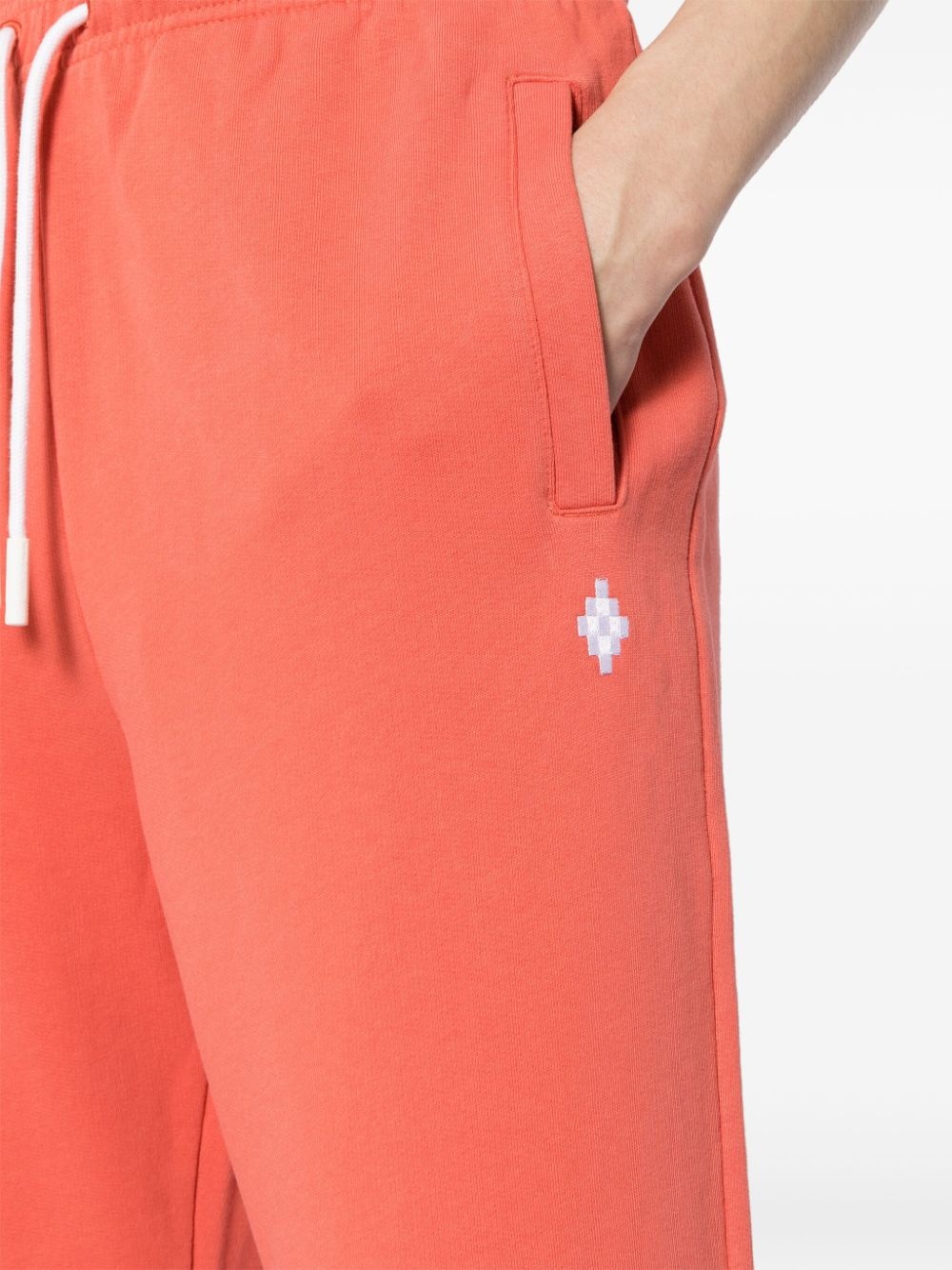 logo-embroidered cotton track pants - 5