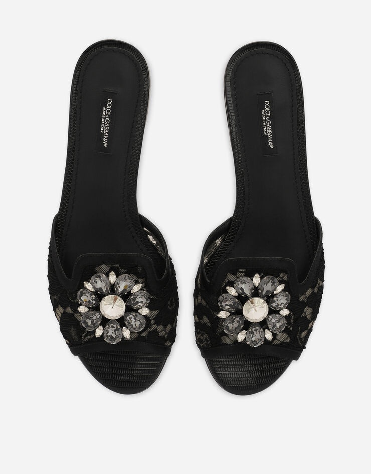 Slippers in lace with crystals - 4