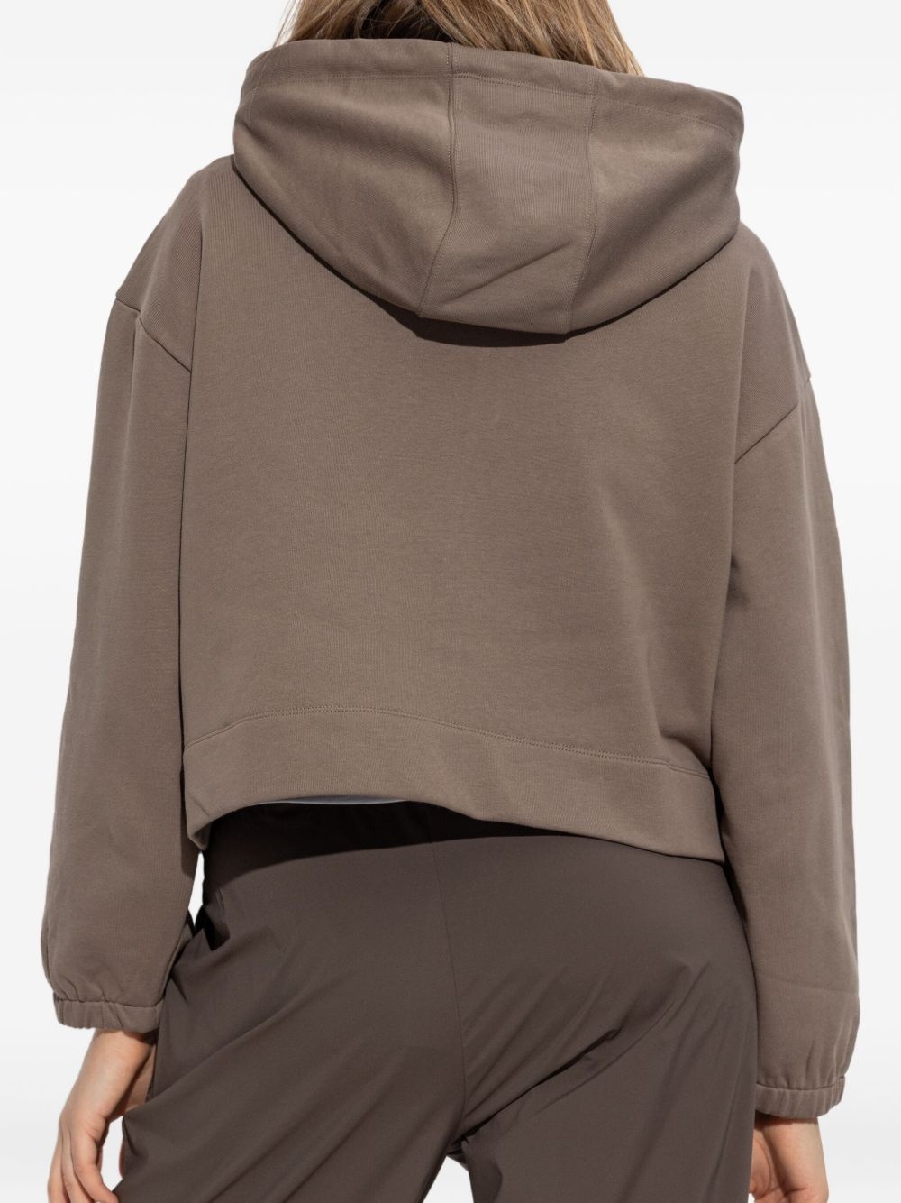 logo-embroidered zip-up hoodie - 4