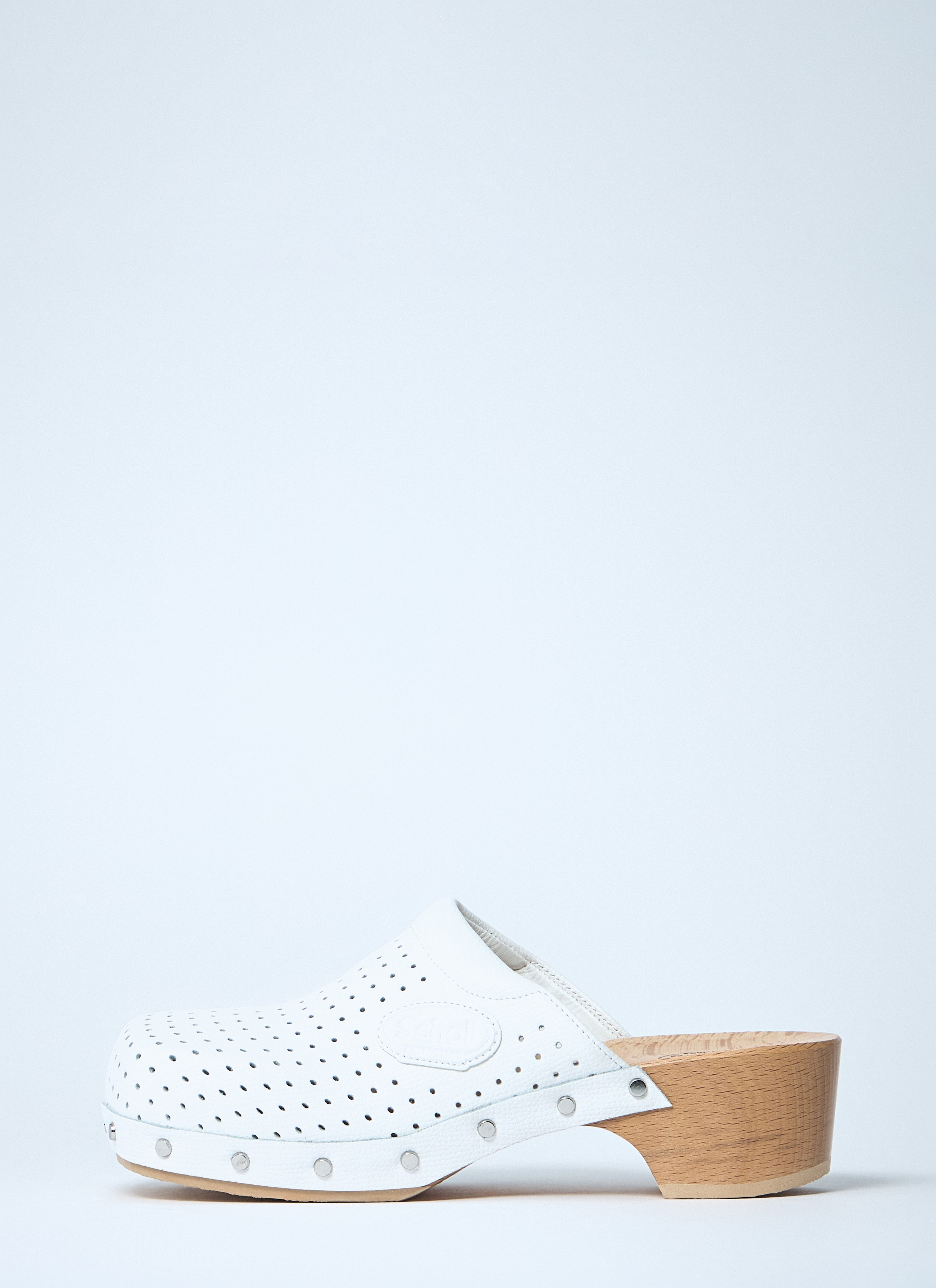 Balenciaga Women Perforated Heeled Clogs - 4