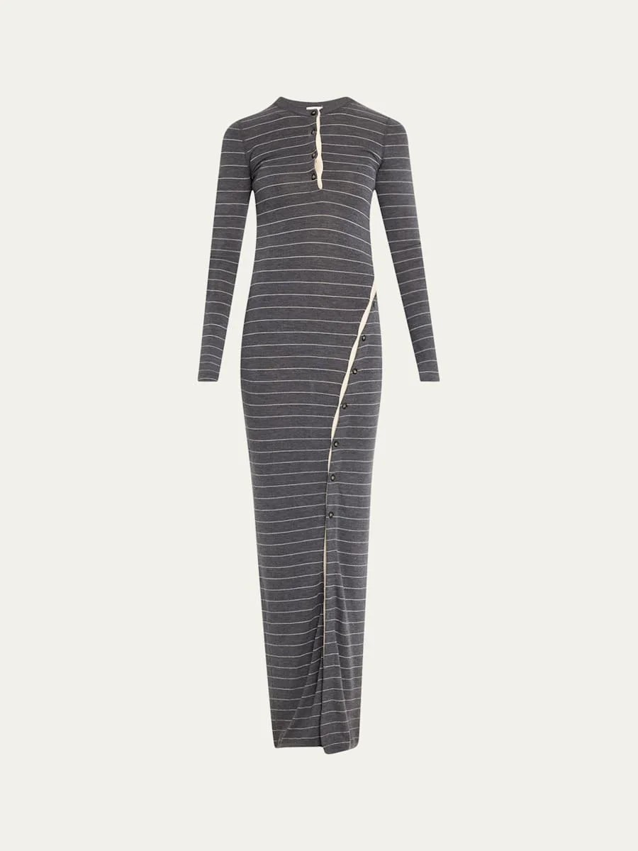 Dakoa Buttoned Fine Merino Maxi Dress - 1