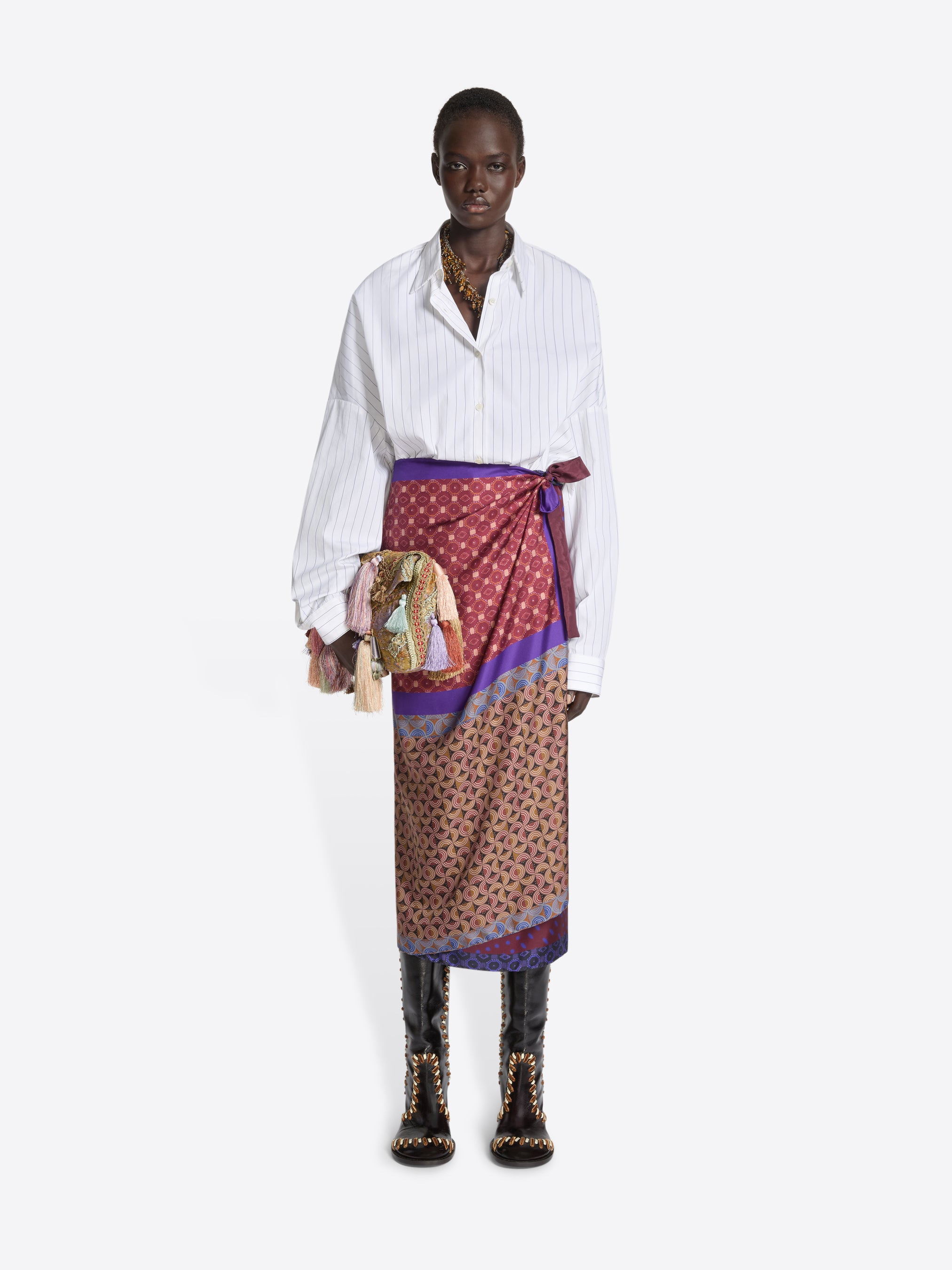 LONG WRAP SCARF-SKIRT - 2