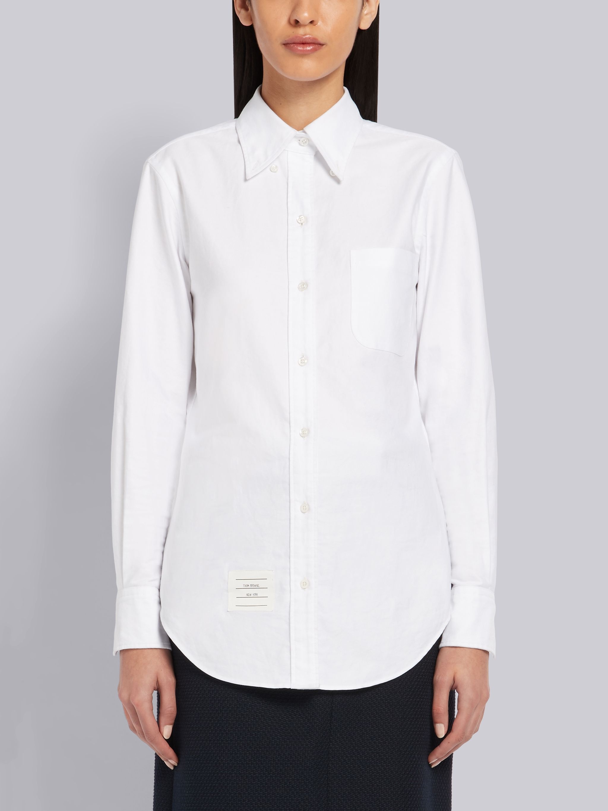 White Oxford RWB Tab Long Sleeve Shirt - 3