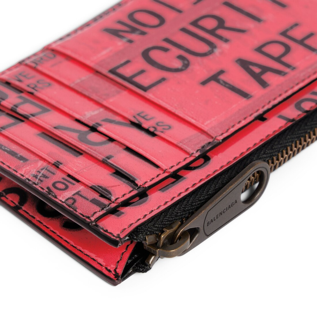 Men's Tape Type Long Coin And Card Holder in Black/red - 4