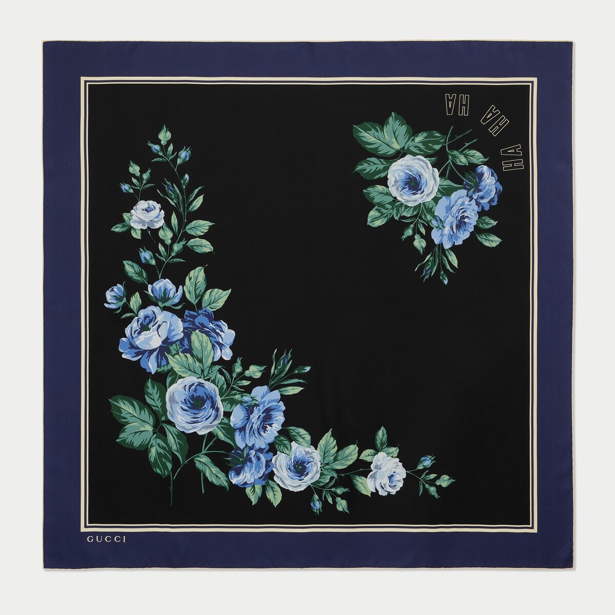 Gucci HA HA HA flower print silk scarf - 1