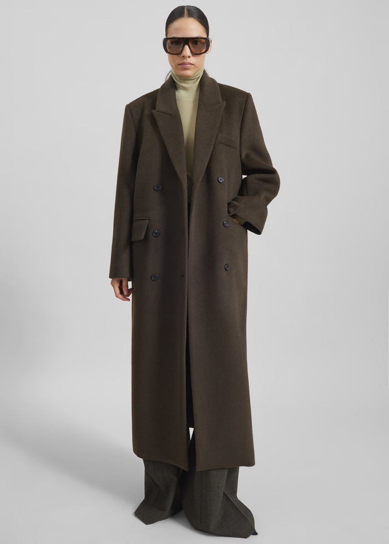 Atlin Wool Double-Breasted Coat - Brown 6