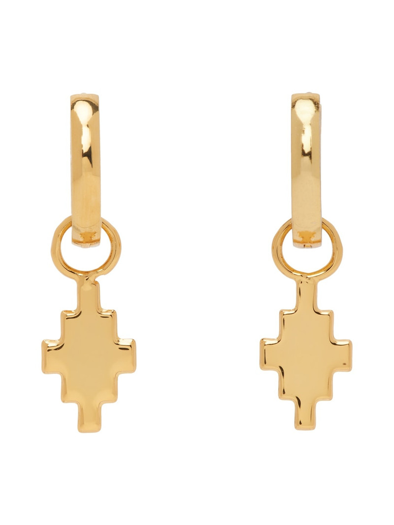 Gold Cross Pendant Earrings 1