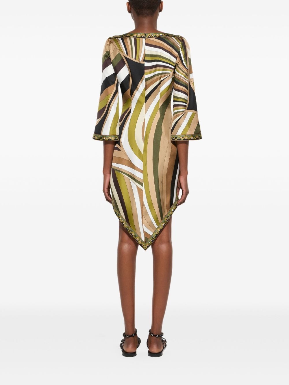 Iride-print silk dress - 4