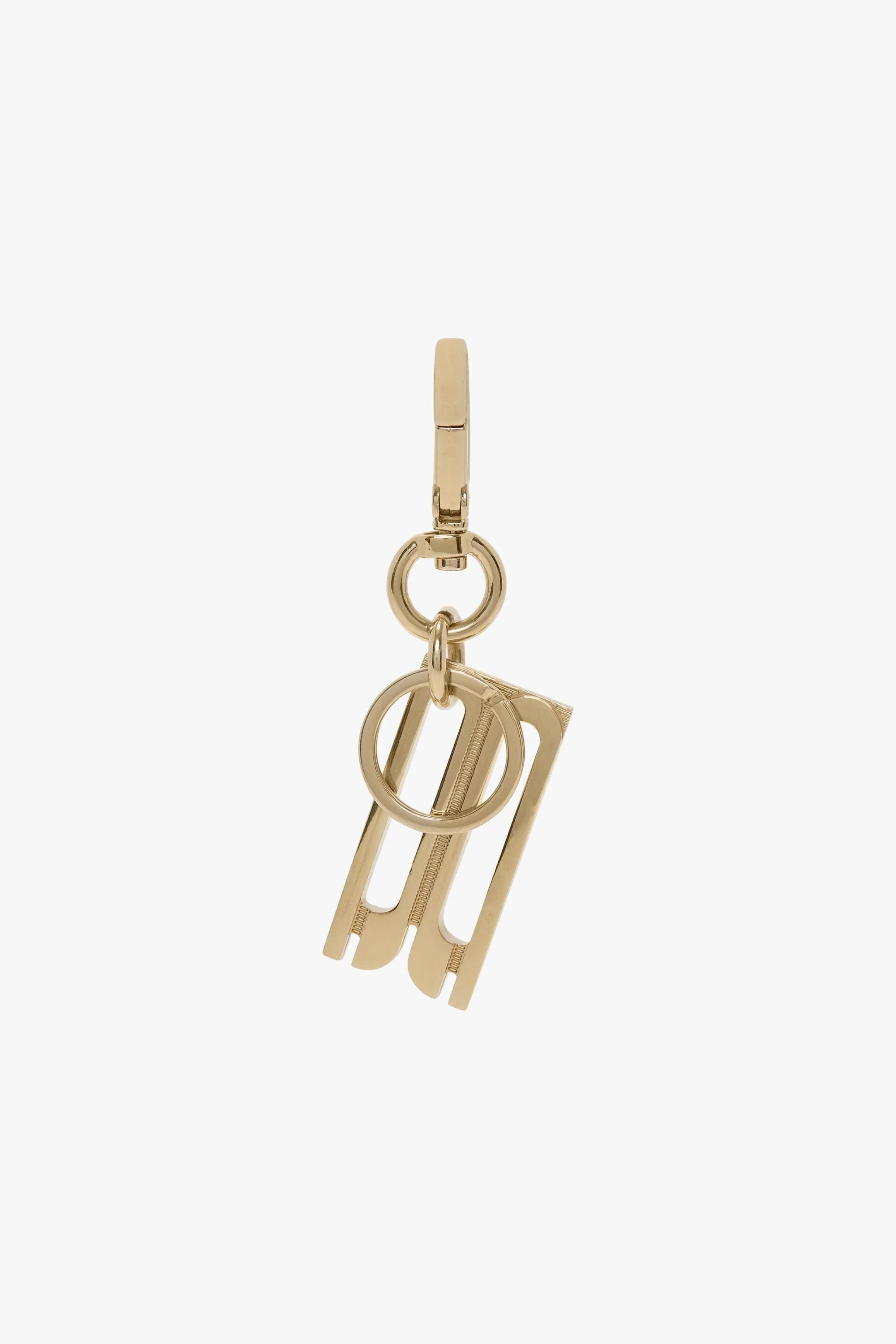 B Charm Keyring In Gold - 1