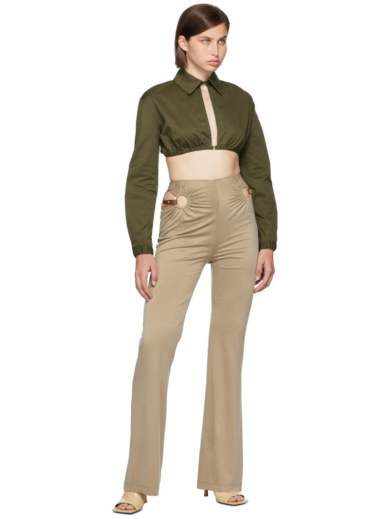 Dion Lee Beige Horse Bit Trousers outlook