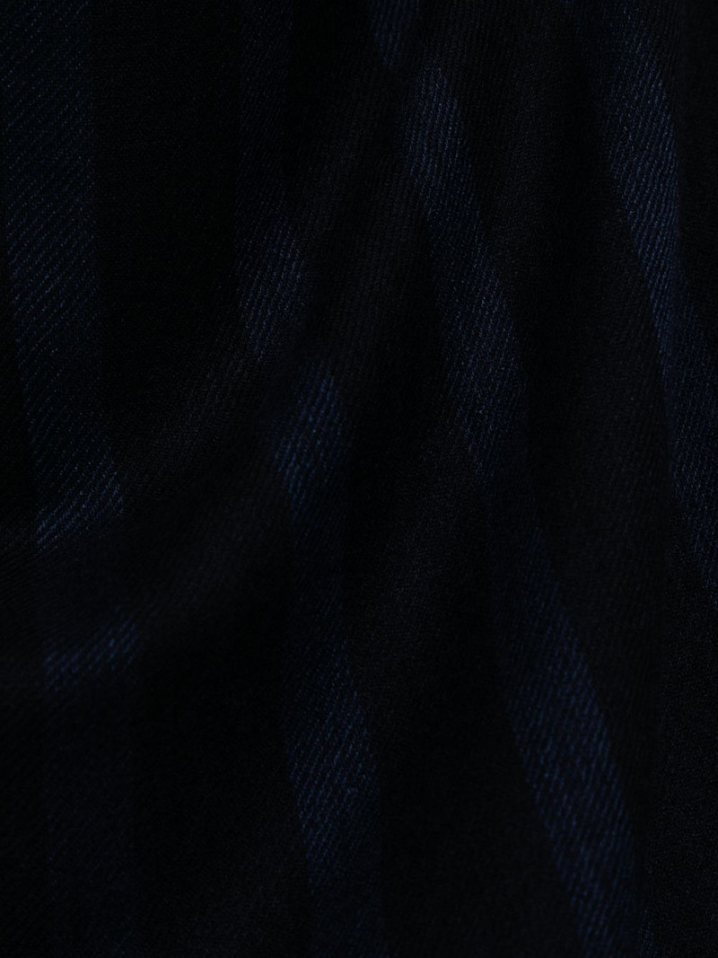 Brioni VERTICAL-STRIPE FRAYED SCARF outlook