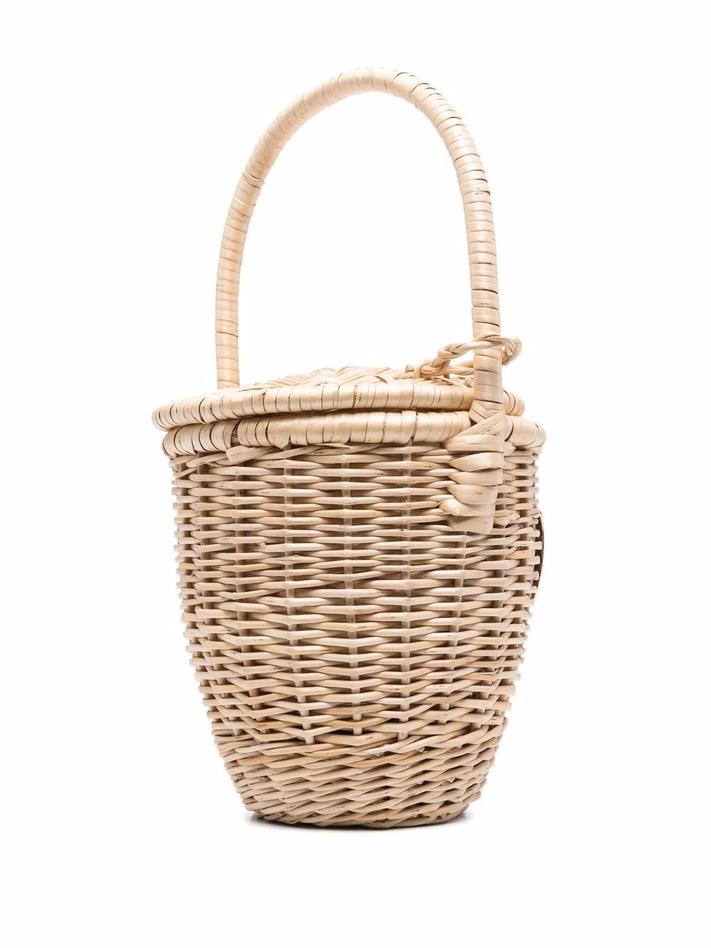 wicker-woven bucket bag - 3