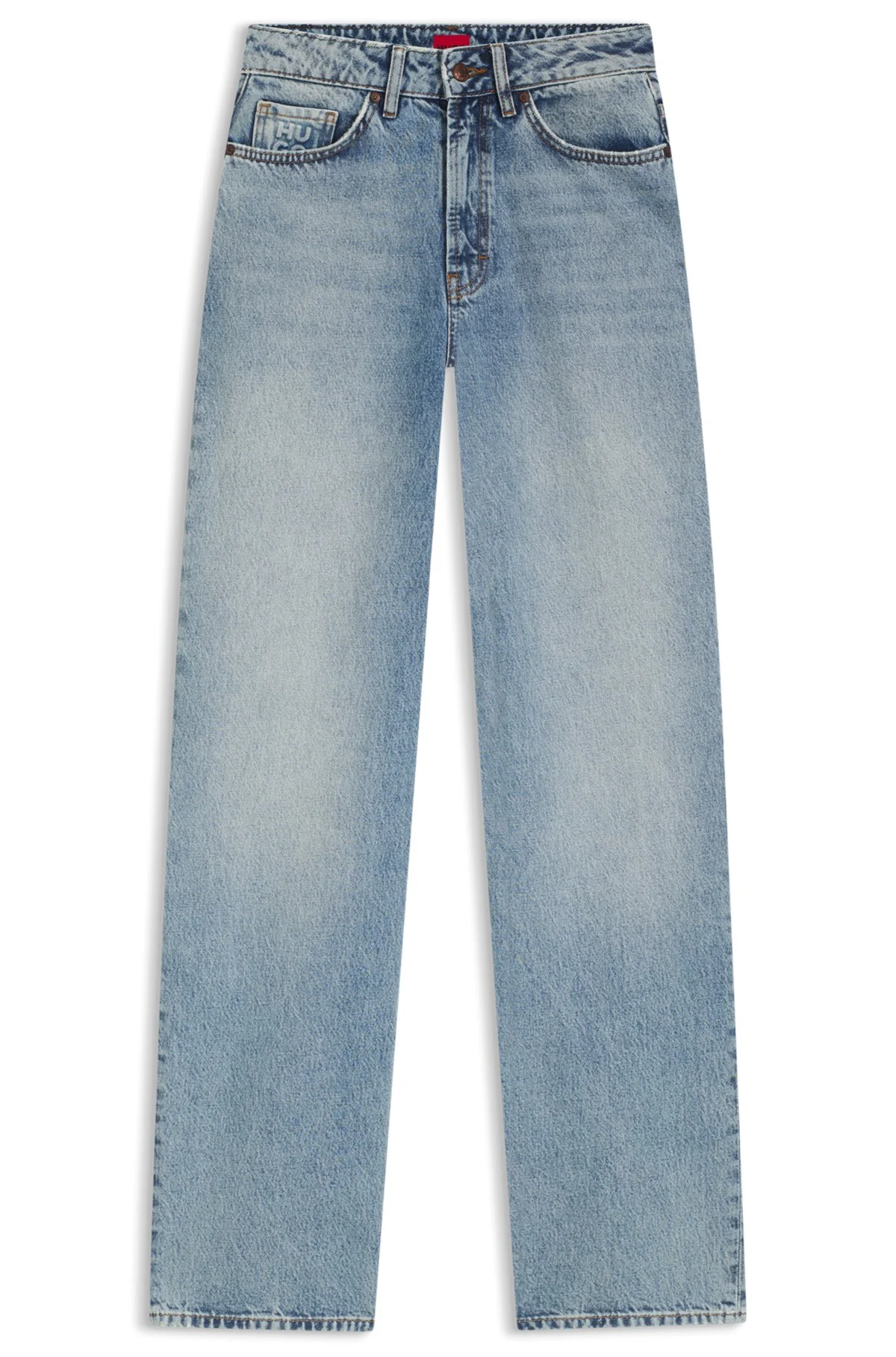 BLUE WIDE-LEG JEANS IN RIGID DENIM - 1