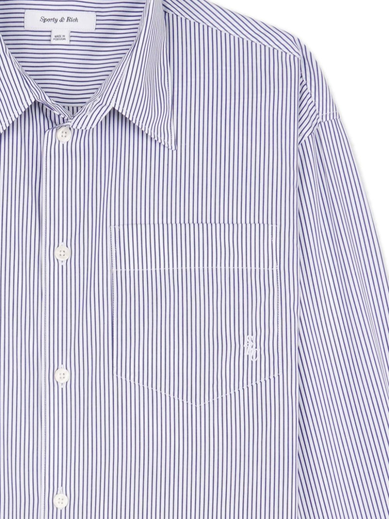 Sporty & Rich logo-embroidered striped shirt outlook