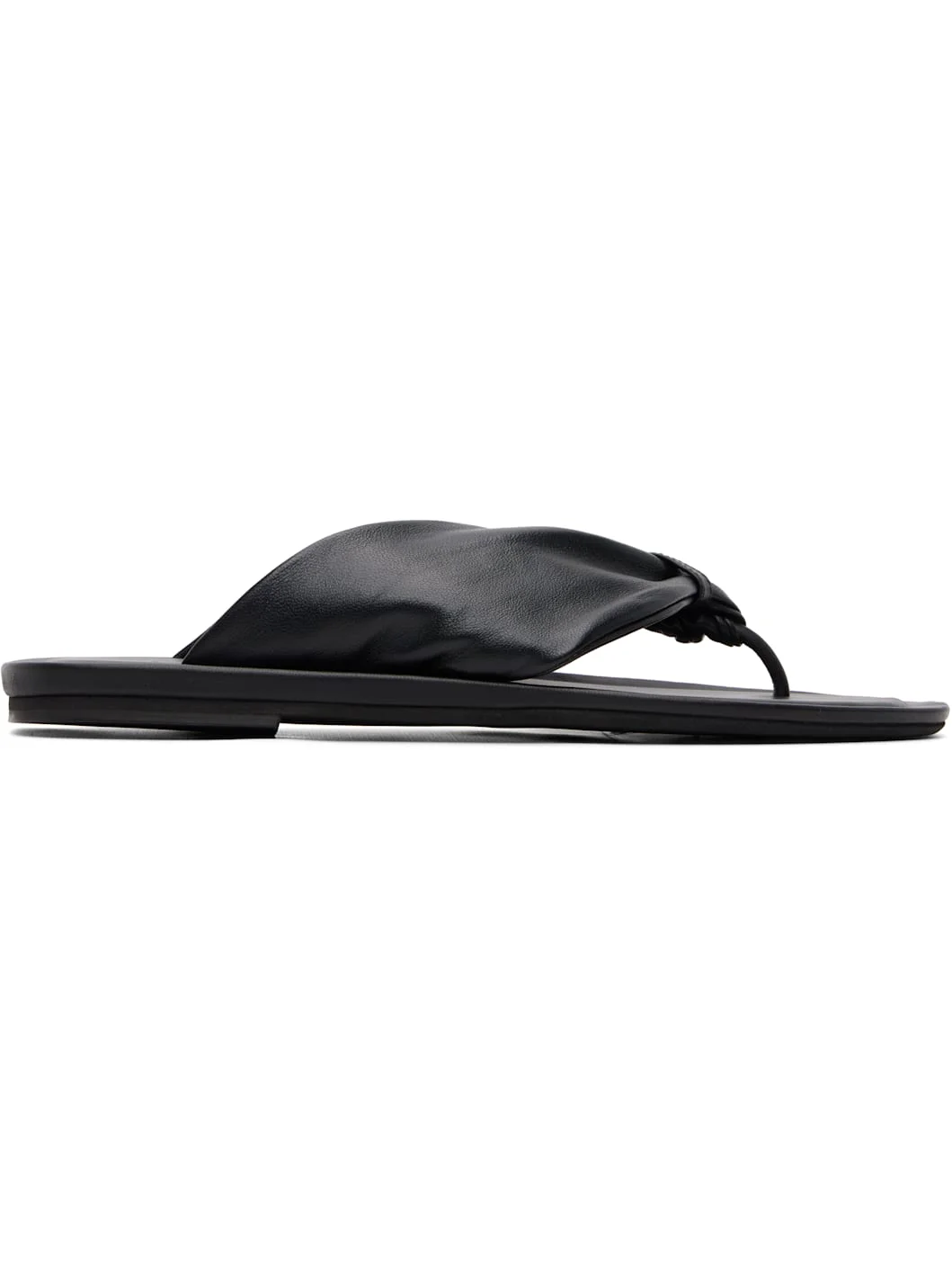 Black Agora Nappa Leather Flip-Flops - 1