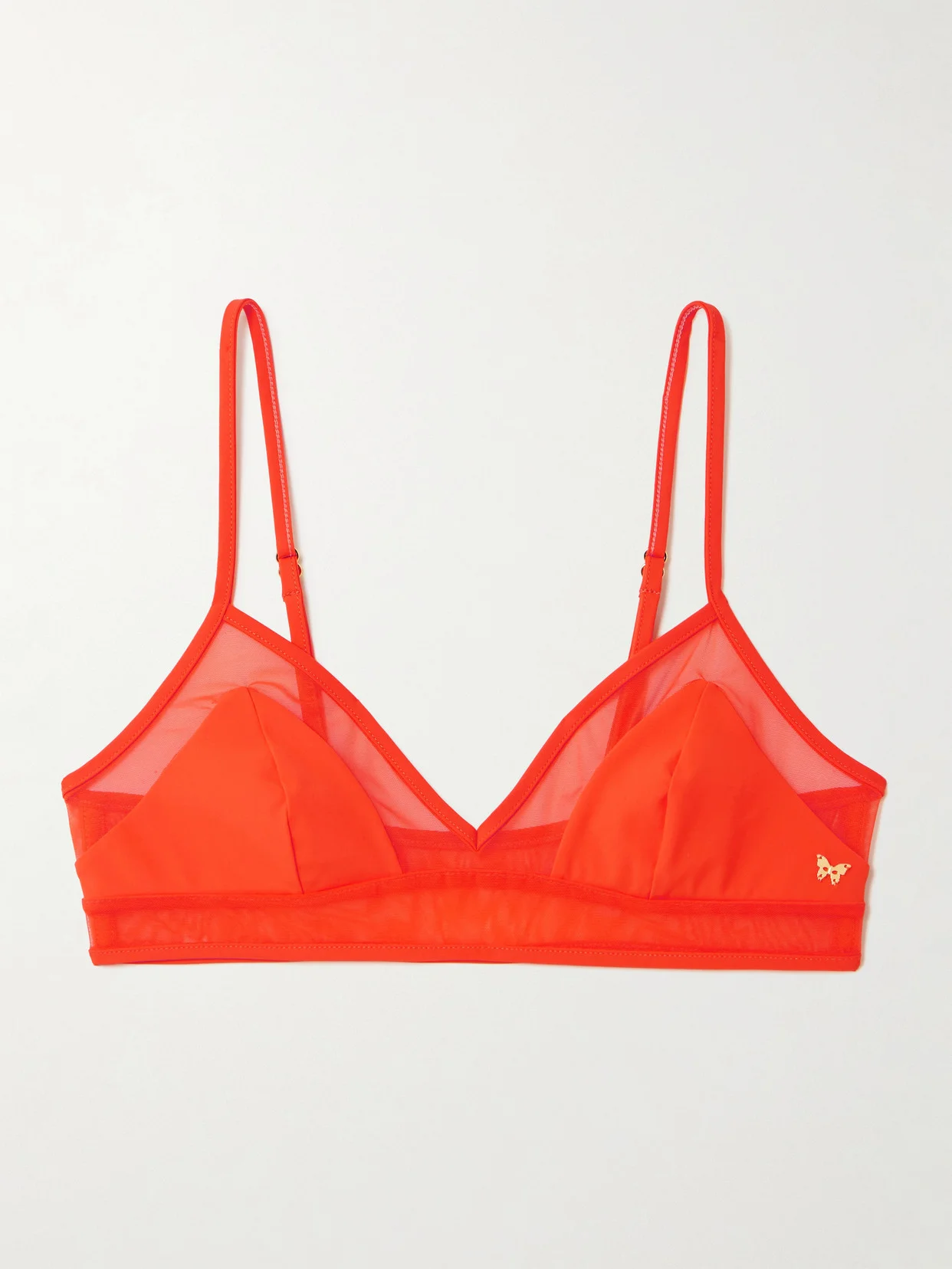 Peep Show Mesh-paneled Triangle Bikini Top - 1