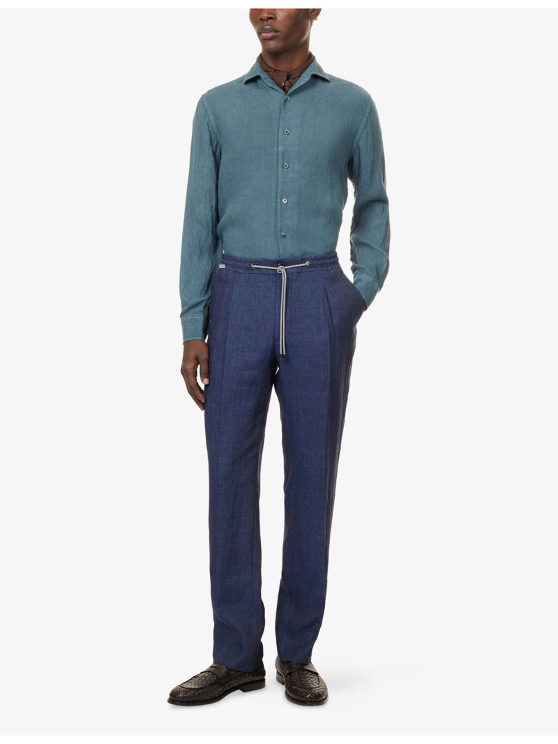 CORNELIANI Long-Sleeve Linen Shirt outlook