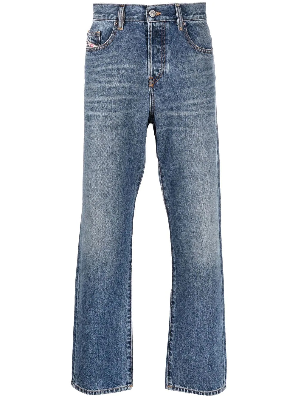 high-waisted straight-leg jeans - 1