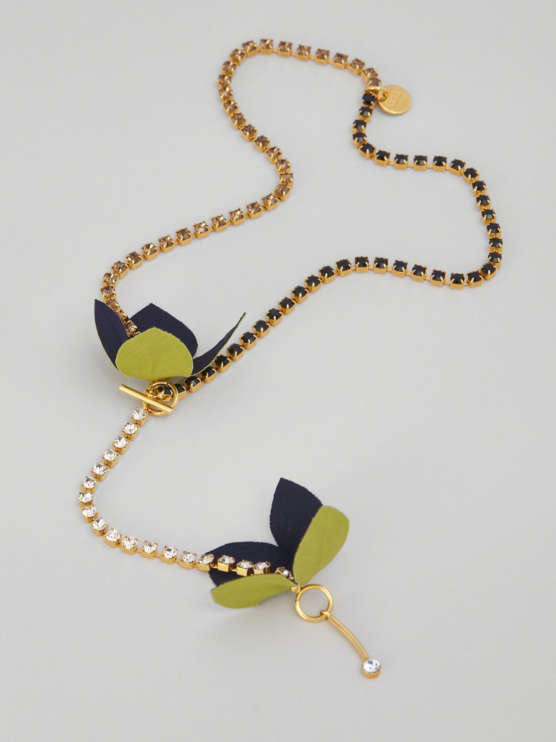 FLORA NECKLACE IN BI-COLOURED COTTON AND RHINESTONE - 4