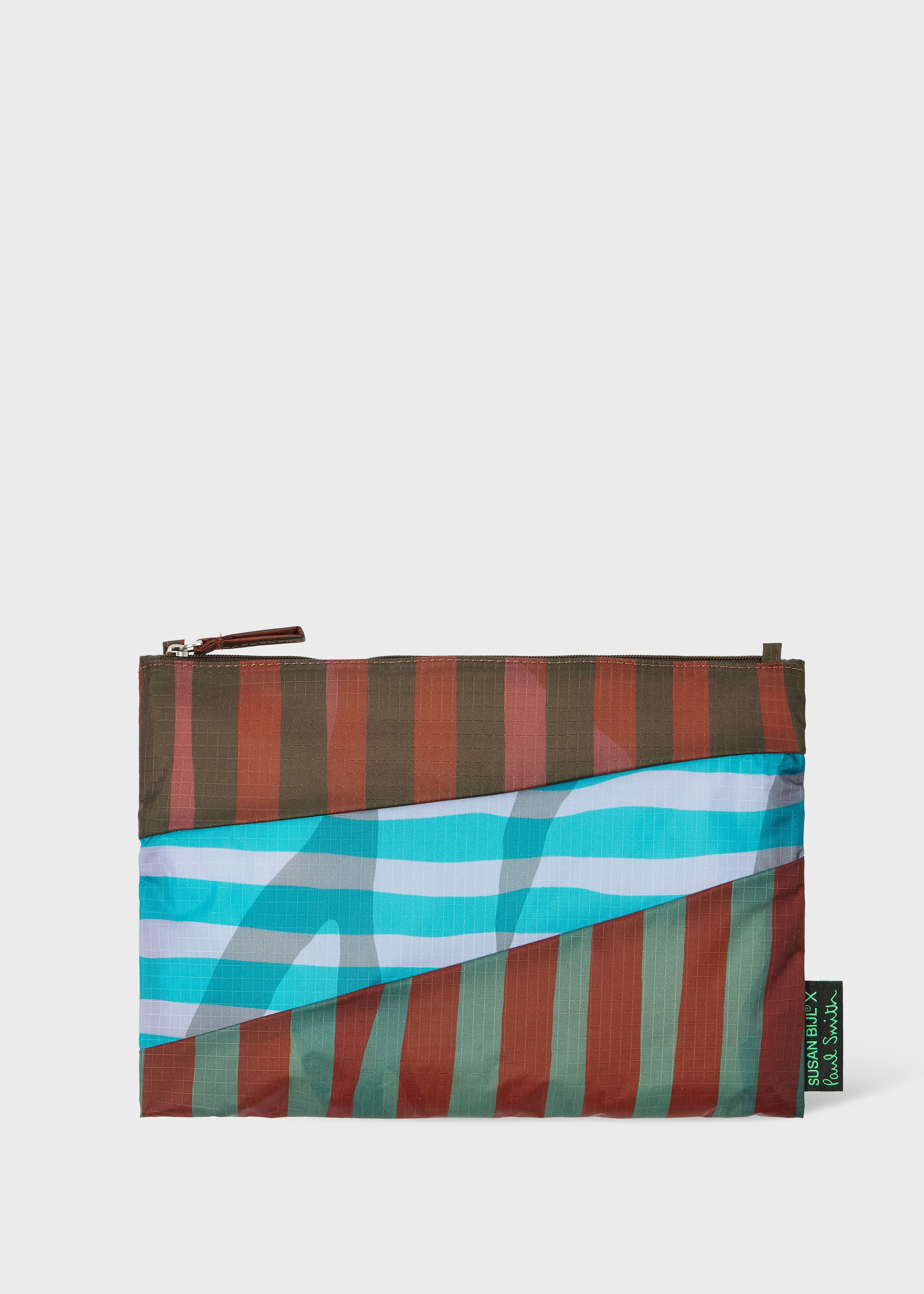 Susan Bijl x Paul Smith - Brown Mixed Stripe 'The New Pouch' Medium - 1