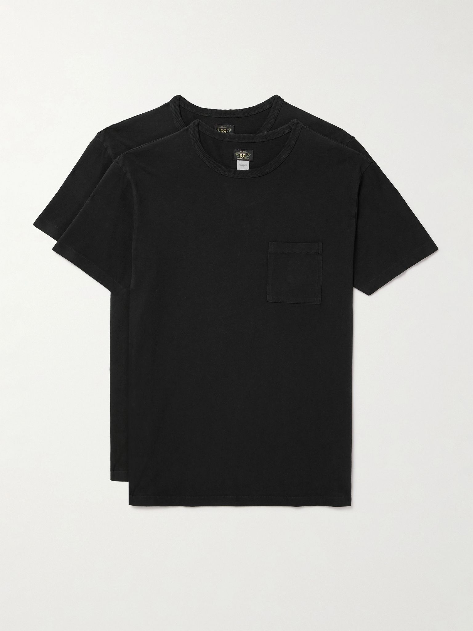Two-Pack Garment-Dyed Cotton-Jersey T-Shirts Black - 1