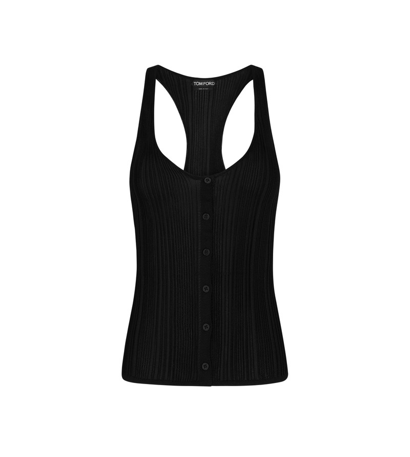 VARIEGATED RIB RACERBACK KNIT TANK TOP 1