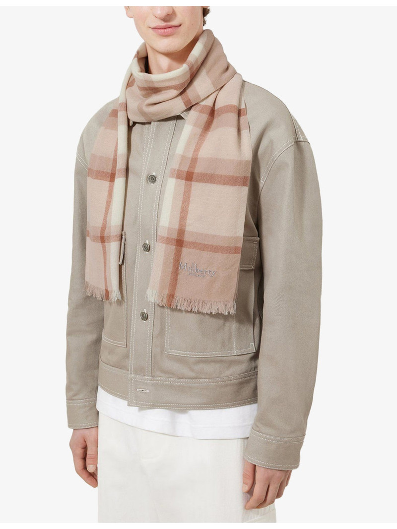 Mulberry Mega Check-Print Wool and Cashmere Scarf outlook