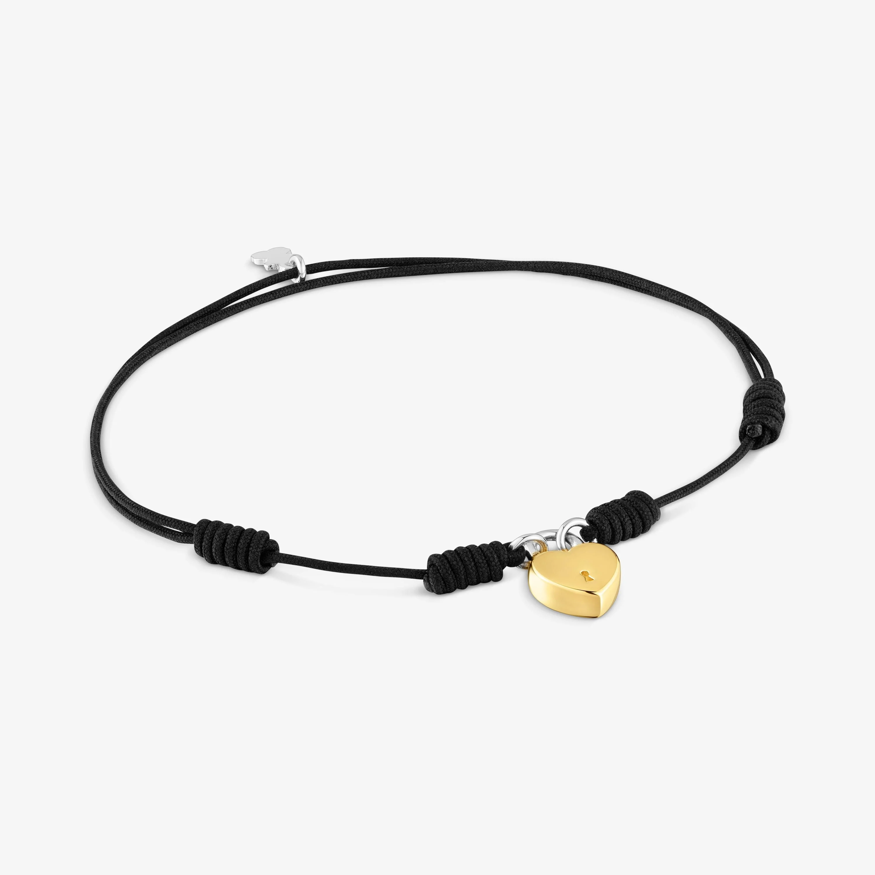 Black nylon Bracelet with two-tone heart padlock motif TOUS Unlock - 1