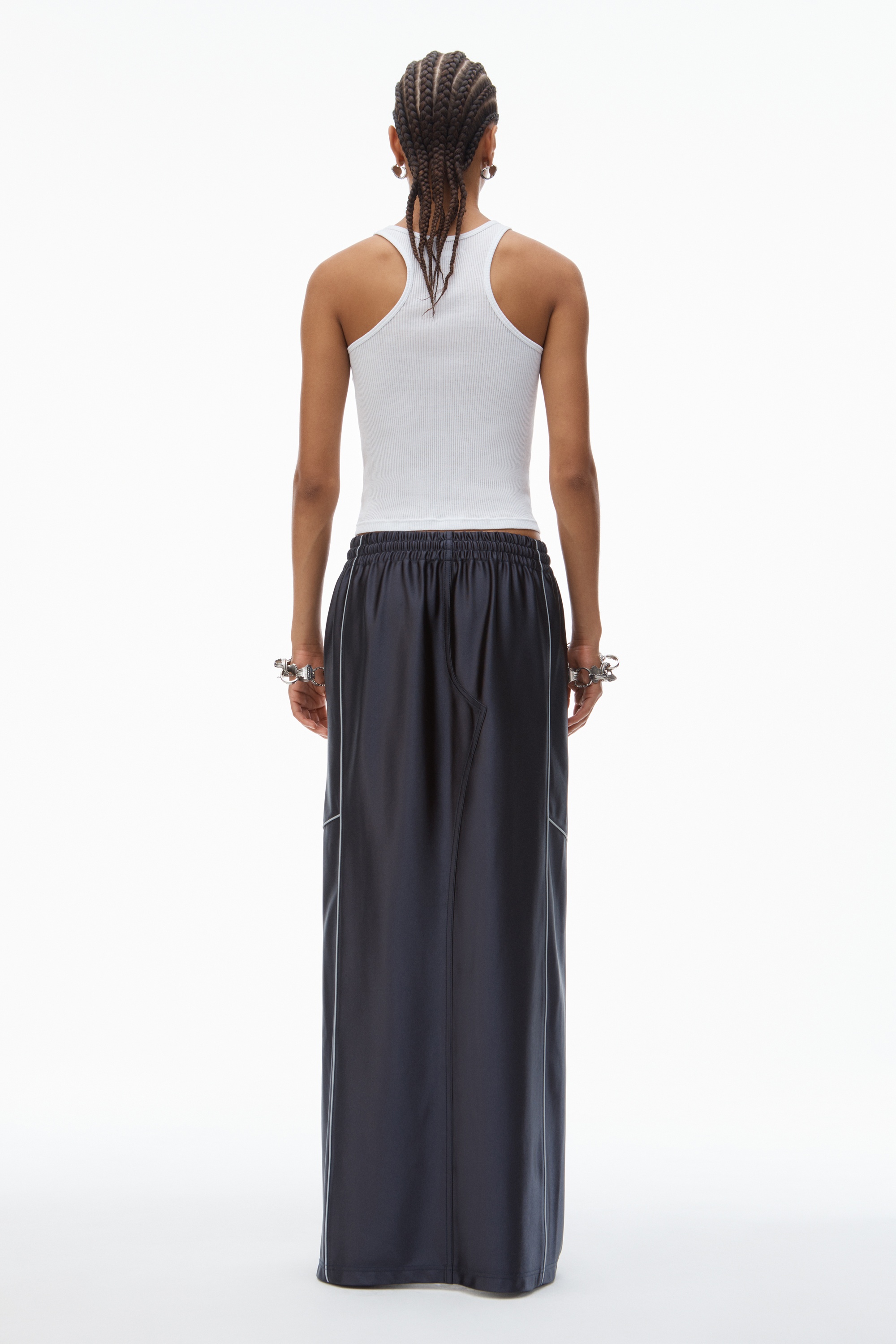 Deconstructed Tube Skirt in Satin Faille Jersey - 4