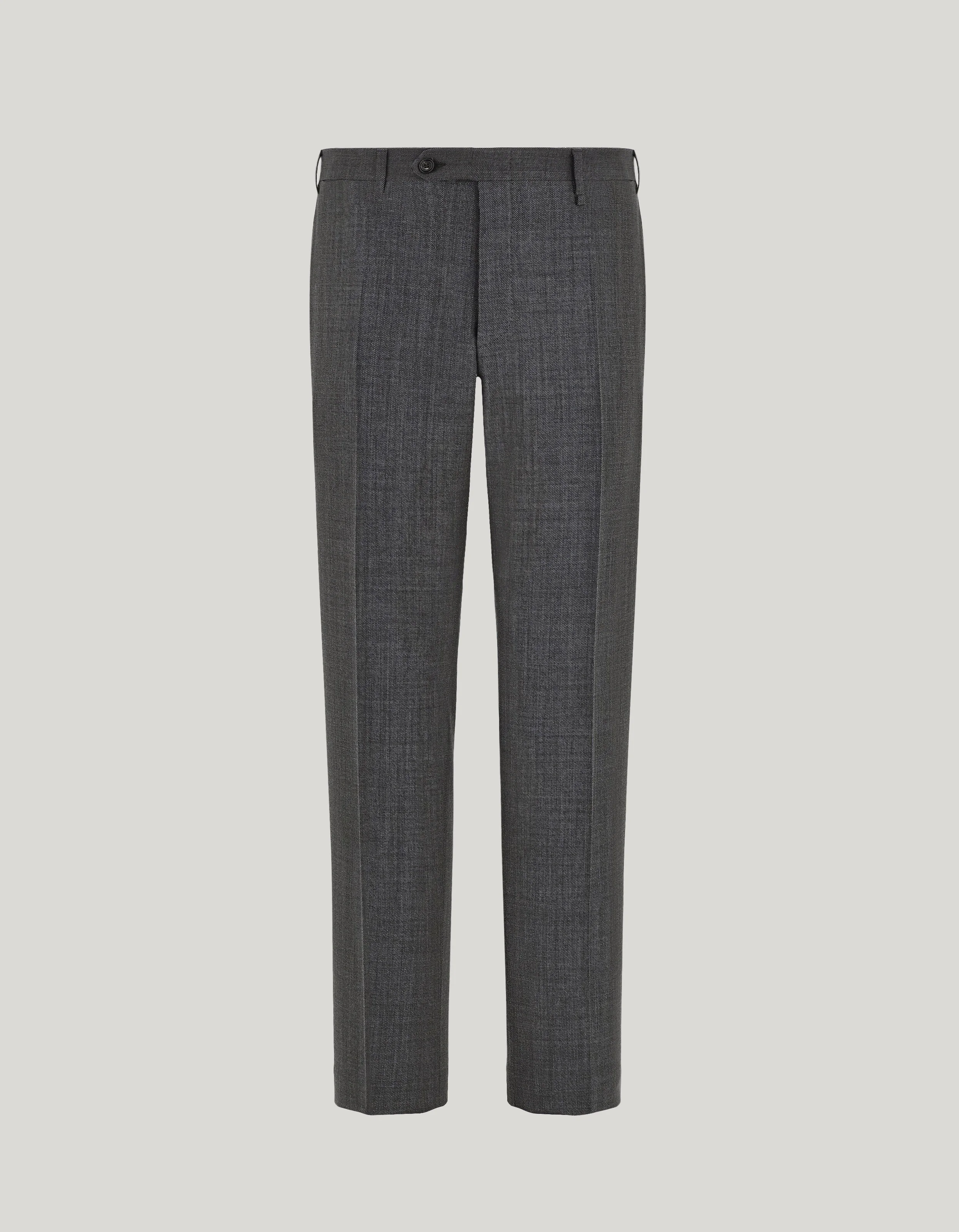 ANTHRACITE CANALI IMPECCABILE WOOL REGULAR-FIT PANTS - 1
