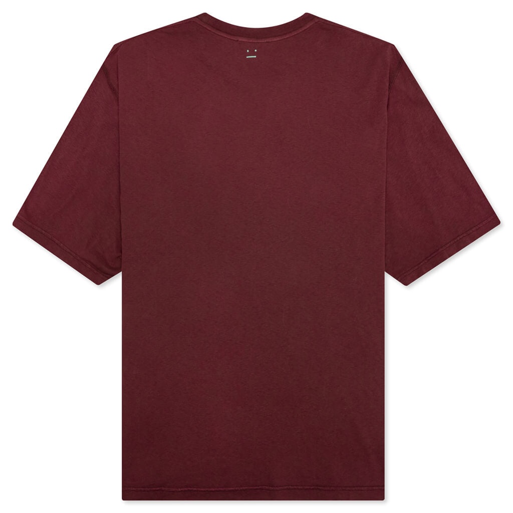 CREW NECK T-SHIRT - WINE RED - 2