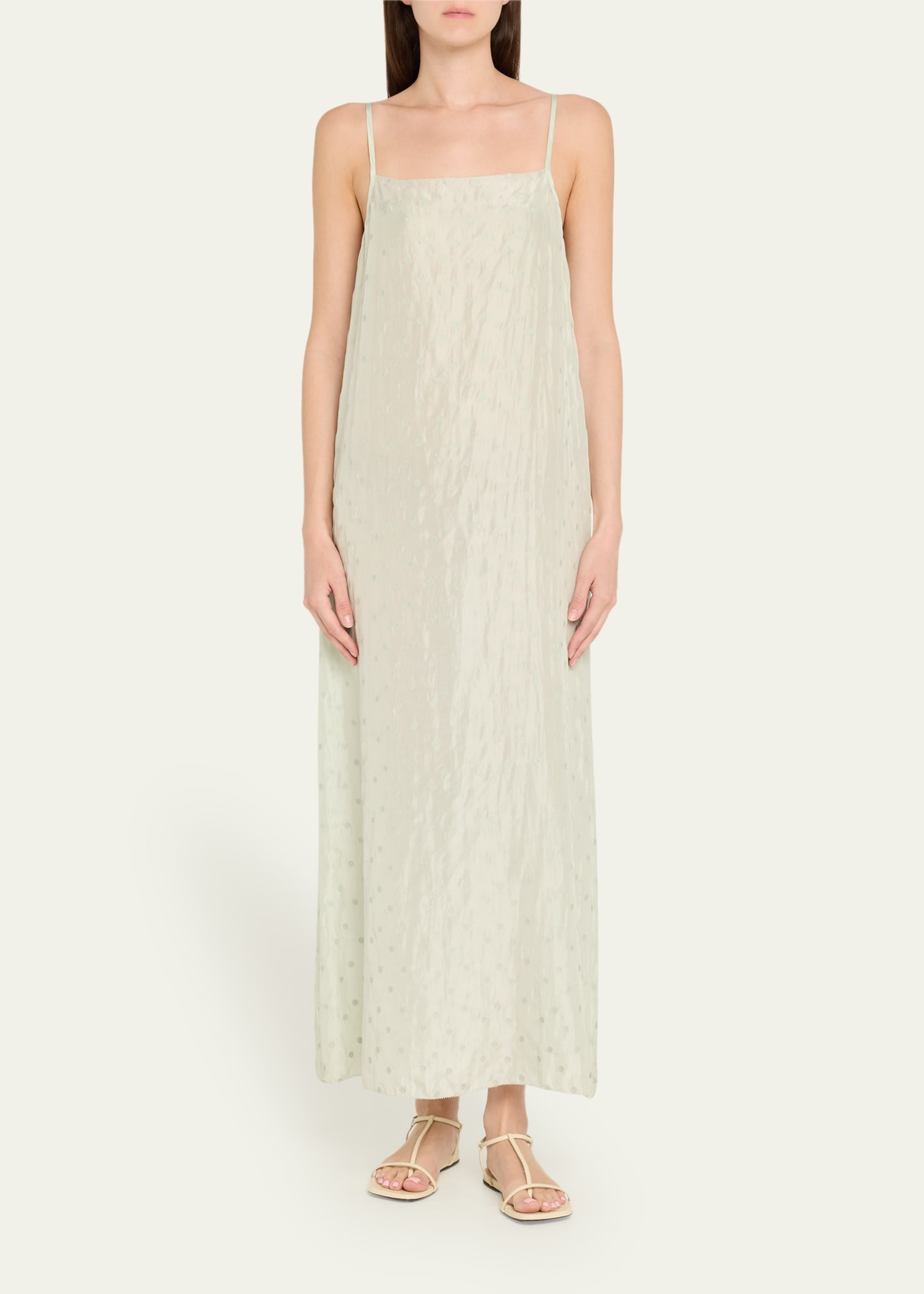 Embroidered Silk Slip Dress - 2
