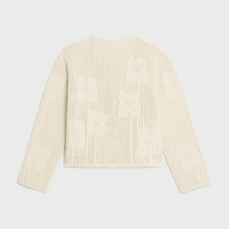 CELINE cardigan jacket in floral crocheted cotton outlook