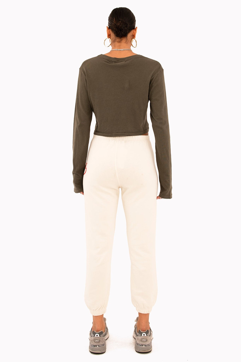 SPRWMN OFF WHITE RASTA SCRIPT COTTON LOGO SWEATPANTS outlook