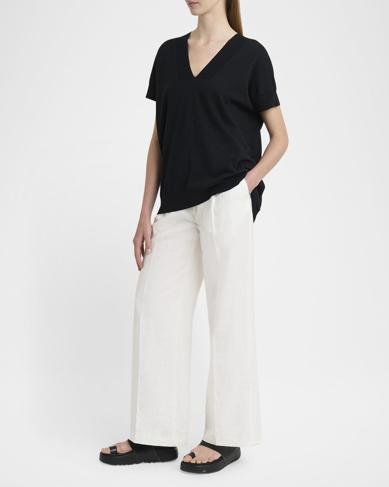 V-Neck Low-Back Knit Sweater 1